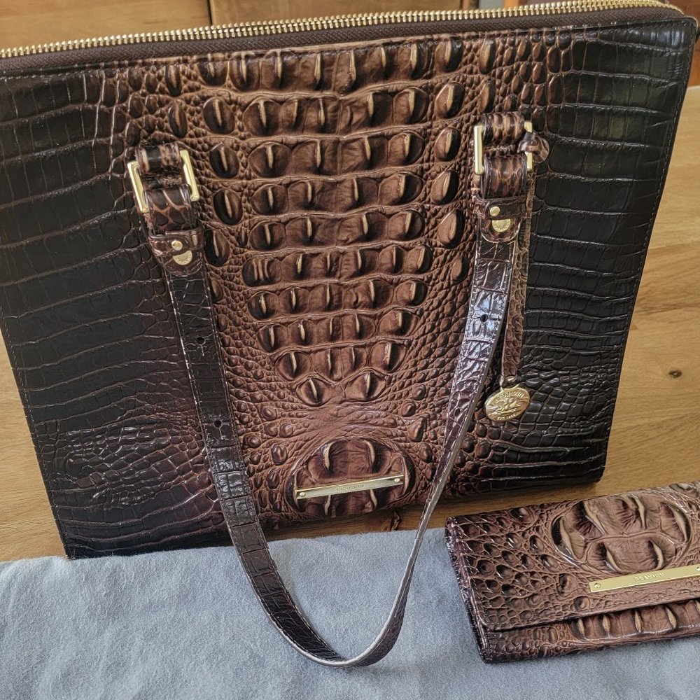 Brahmin Anywhere Tote Brunello and Matching Wallet